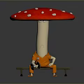 Red Umbrella Shaped Mushroom with White Spots Edible Food Visual Concept