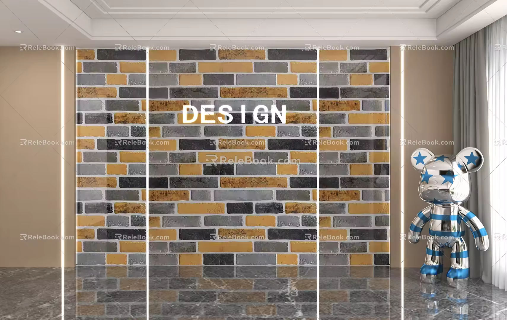 background wall 3d model