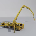 Yellow Industrial Aerial Work Vehicle With Telescopic Boom And Platform