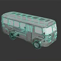 Detailed Vintage Silver Bus Model Featuring Bridgestone Logo And Roof Skylights
