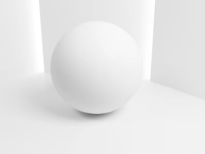 White Sphere Component in Minimalist White Room with Clean Smooth Surface 3d model