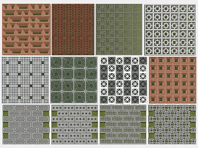 Diverse Garden Path Paving Patterns with Various Design Styles and Colors 3d model
