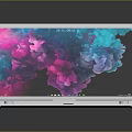 ANORO White Laptop With Colorful Abstract Screen Display And Sleek Keyboard