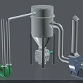 Industrial Processing Equipment System Featuring Cylindrical Separator Pipeline And Motors