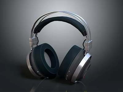 Sleek Over Ear Headphones With Comfortable Ear Cushions And Premium Metal Design 3d model