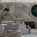 Modern reception area 3d model