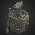 Vintage Industrial Equipment Featuring Anvil With Attached Tools On Metal Base