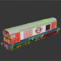 Red White and Blue Model Train With Circular Logo on Side and Number 5013 3d model