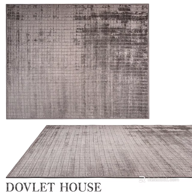 Gray Square Rug With Modern Grid Pattern And Textured Surface For Home Decor 3d model 