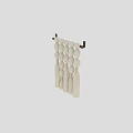 Beige Handwoven Tassel Pendants With Spherical Beads And Fringed Ends For Modern Home Decor