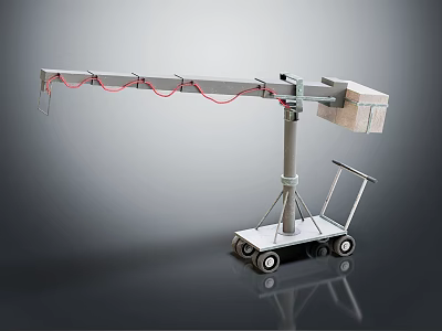 Commercial Equipment with Extendable Arm and Mobile Wheeled Base for Material Handling 3d model