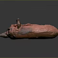Artistic Sculpture Carving Bowl Shaped Red Texture With Intricate Inner Patterns And Protruding Details