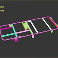 White Metal Frame Structure With Rectangular Holes And Support Legs For Industrial Use