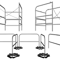 Metal Railings With Multiple Designs Cross Supports And Base Stand Structures