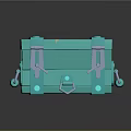 Turquoise Storage Box Design With Metal Clasps Hinges Handle Lock And Rivets