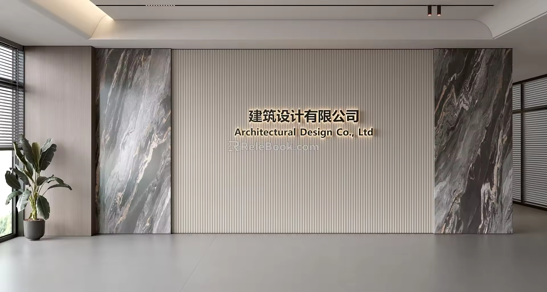 Modern Front Desk Background Wall Simple Background Wall Front Desk Reception Area Background Wall Company Front Desk Background Wall 3d model