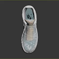 White Nike Air Force 1 Casual Sneakers With Blue Accent And White Laces Design