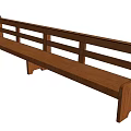 Wooden Outdoor Bench Chair With Slat Backrest Classic Design For Garden Patio Use