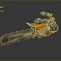 modern chainsaw handheld chainsaw weapon 3d model