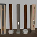 New Chinese Style Stone Pier Column Stone Drum Wooden Column Foundation Stone Chinese Style Column Foundation Wooden Column Square Column 3d model