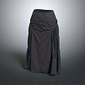Modern Dark Gray Skirt With Knot Waist Detail And Pleated Flowy Hem