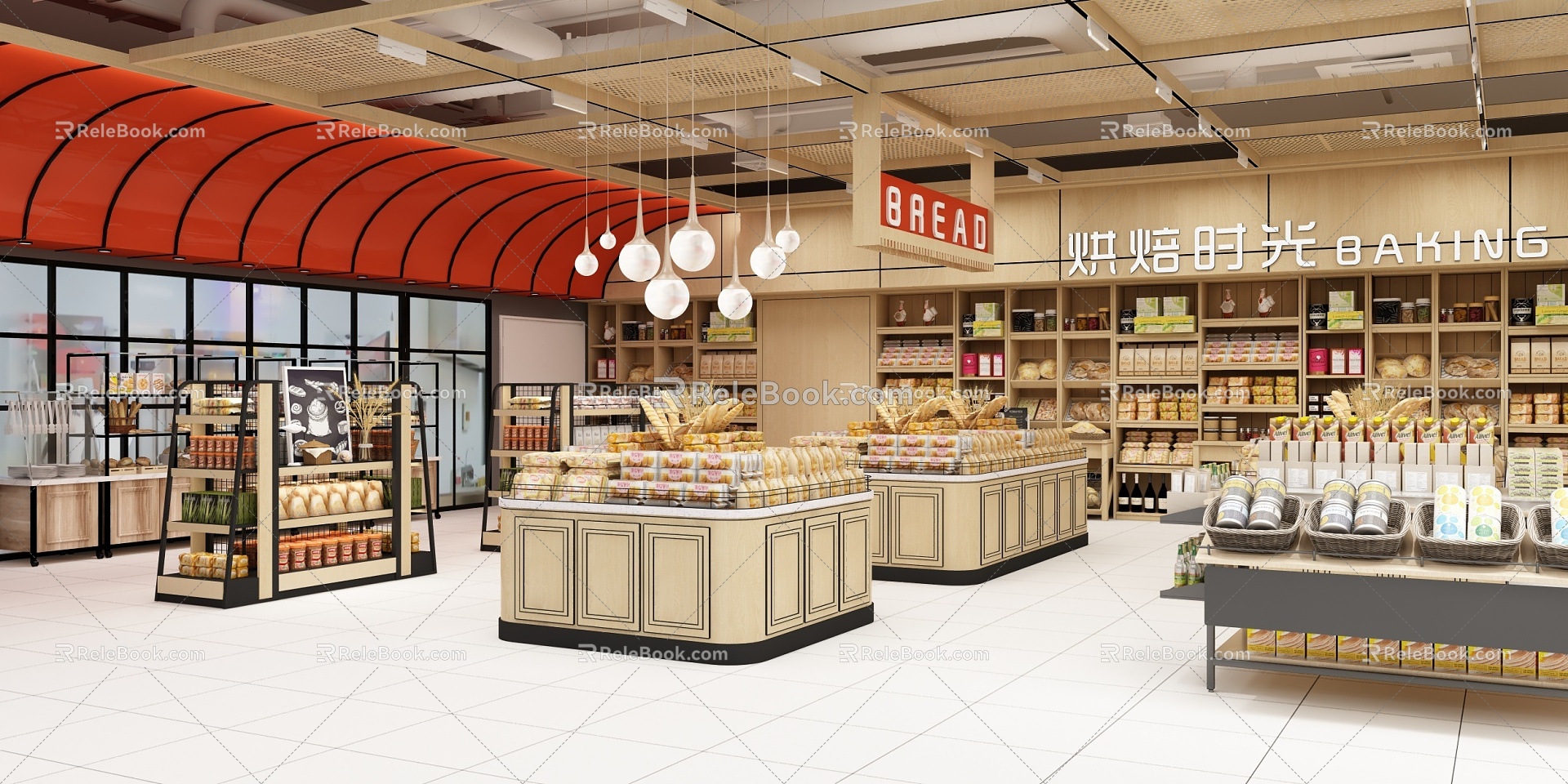 Modern Supermarket Supermarket Baking Area 3d model