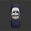 Luxury Navy Blue Convertible Car With White Interior Sleek Body Lines And Modern Wheels
