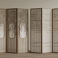 New Chinese style partition screen lattice 3d model