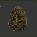 Natural Stone Wood Combined Material Egg Shaped Object With Brown Green Surface Texture 3d model