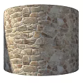 Rustic Cylindrical Stone Construction Element With Natural Texture And Varied Blocks