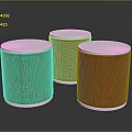 Cylindrical Filter Equipment With Green Red Bodies And White Tops