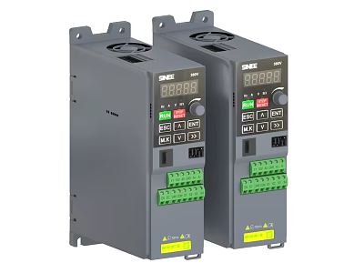 Industrial Equipment Two Units With Digital Display Control Buttons And Green Terminal Blocks 3d model