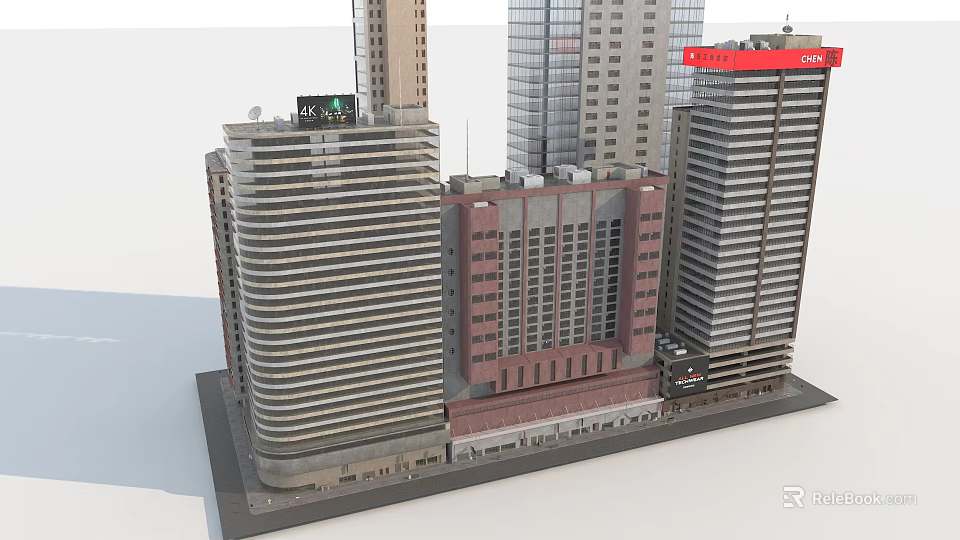 3D Urban City Model Featuring Modern Skyscrapers And Diverse Architectural Designs 3d model 