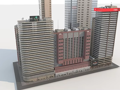 3D Urban City Model Featuring Modern Skyscrapers And Diverse Architectural Designs 3d model