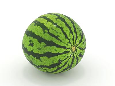 Vibrant Dark Striped Green Round Watermelon as Fresh Nutritious Summer Crop 3d model