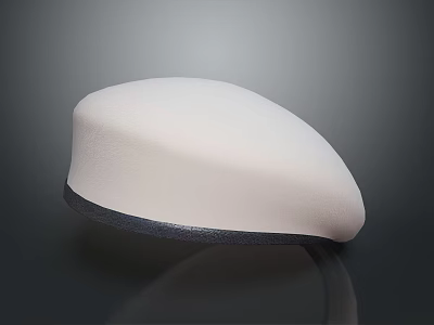 Stylish White Beret With Black Edge Classic Fashion Accessory For Daily Wear 3d model