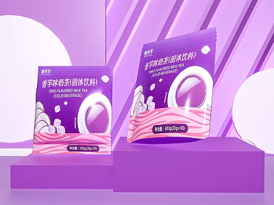 Elegant Ornament Decoration Set With Purple Display Base And Decorative Elements 3d model