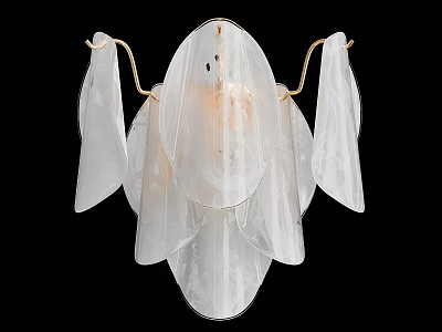 Modern Transparent Petal Design Wall Lamp With Metal Frame For Home Lighting Decor 3d model