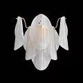 Modern Transparent Petal Design Wall Lamp With Metal Frame For Home Lighting Decor