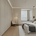 Modern Bedroom Interior Design With Bed Nightstands Wall Art Floor Lamp And Rug