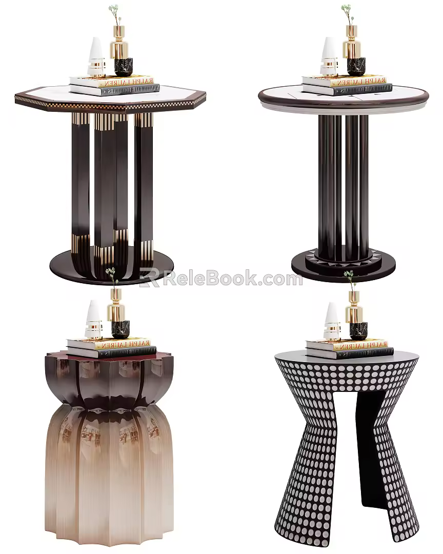 Modern round several sides several combinations 3d model