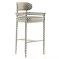 Modern Elegant Bar Stools With Metal Frame And Colorful Upholstered Seats