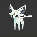 Blue Fantasy Creature Character With Large Ears Red Eyes And Glowing Body