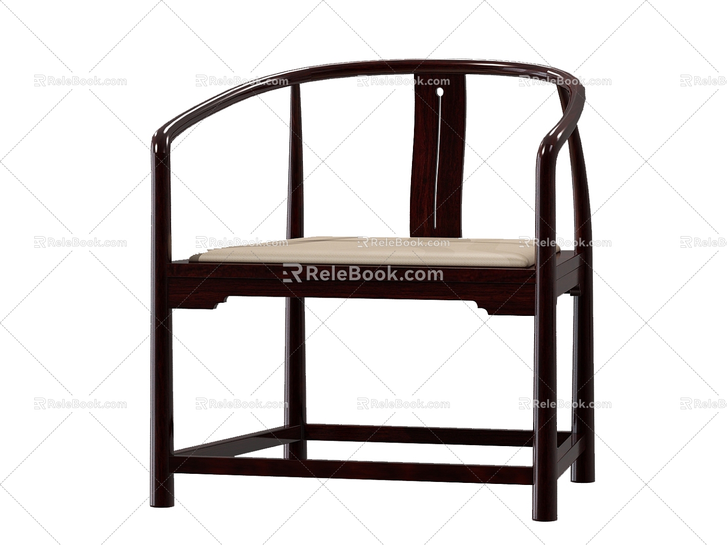 New Chinese Style Leisure Chair Solid Wood Chair 3d model