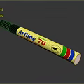 Artline 70 Permanent Marker For Daily Use With Yellow Body And Multicolored Rings