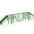 Green Kids Outdoor Playground Equipment With Climbing Net And Slide Structure