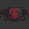 Deadpool Superhero In Red And Black Costume With Armor And Weapons Full Body View