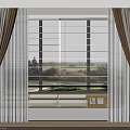 Elegant Beige Brown Linen Curtains With Tiebacks And Window Seat For Natural Outdoor View