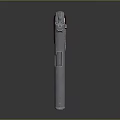 Classic Silver Metal Pistol With Wooden Grip And Gradient Background Reflection
