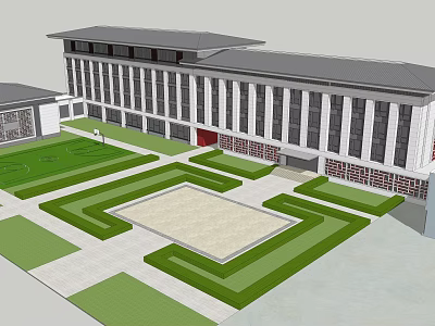 New Chinese-style Office Building Party School Building 3d model